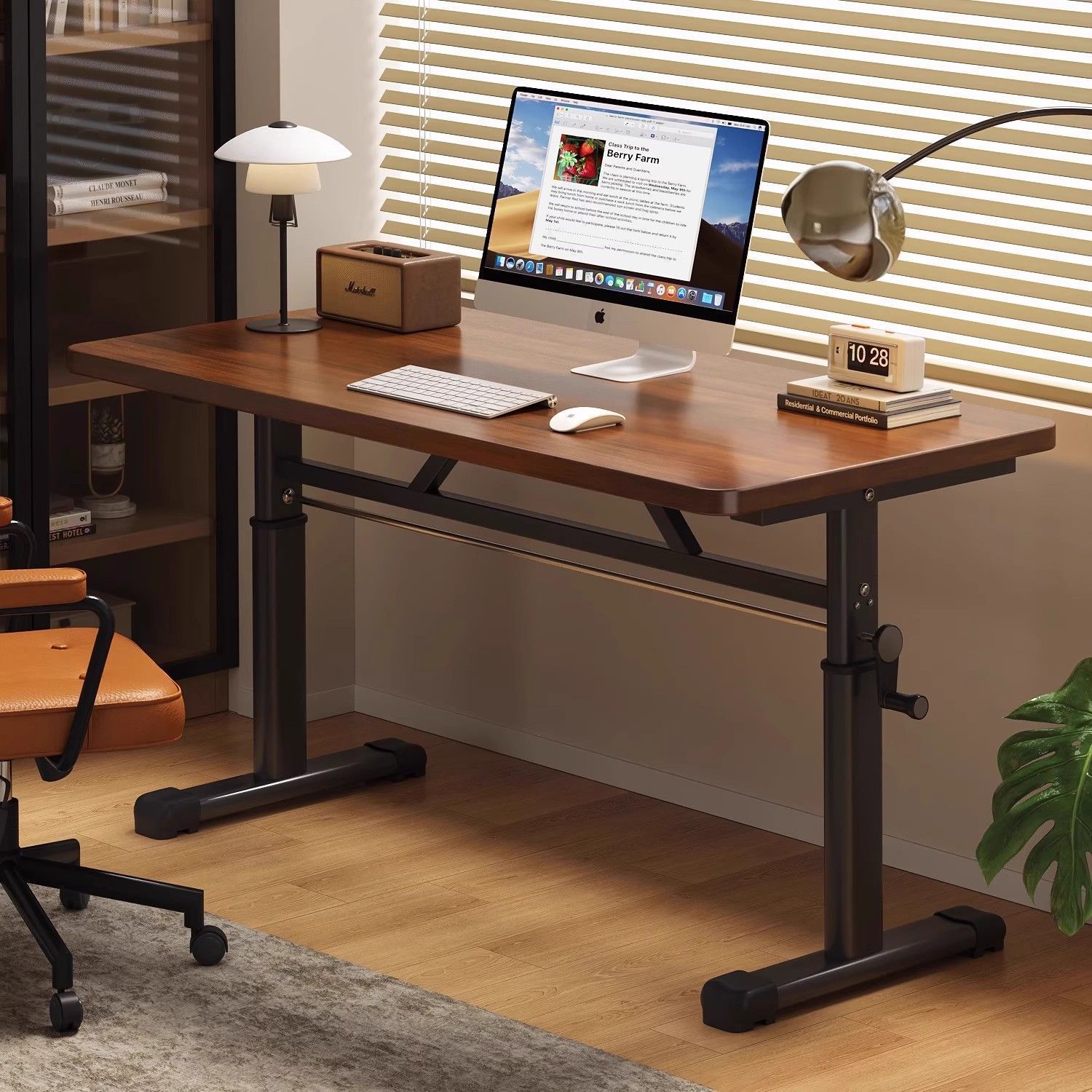 Desk Setup Laptop - モダンなシンプルな高さ調節可能なコンピューターデスク、人間工学に基づいた学習机、家庭用オフィス用耐久性のあるライティングデスク家具