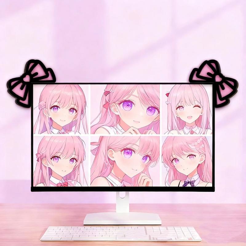 Gaming Setup Desk - 新しい 1/2 個木製ちょう結び PC アクセサリーかわいい 2D