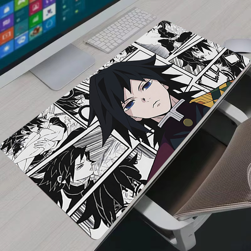 Desk Setup Anime - マウスパッド XXL ゲーマーアニメ大型 PC キャビネットゴムカーペットトミオカギユデスクマットコンピュータゲームアクセサリーブラックマウスパッド
