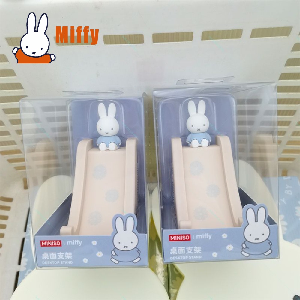 Desk Setup Blue - かわいいミッフィー スライド式スマホスタンド キュートなウサギ型デスクトップホルダー パステルピンク ブルー 花柄