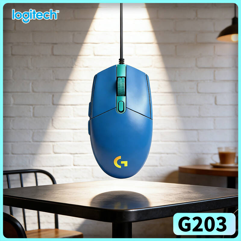 Logitech Mouse G203 - ロジクールG203有線ゲーミングマウス、高信頼性USB接続、調整可能なRGBバックライト、ノートパソコン用、競技用ゲーミングに最適