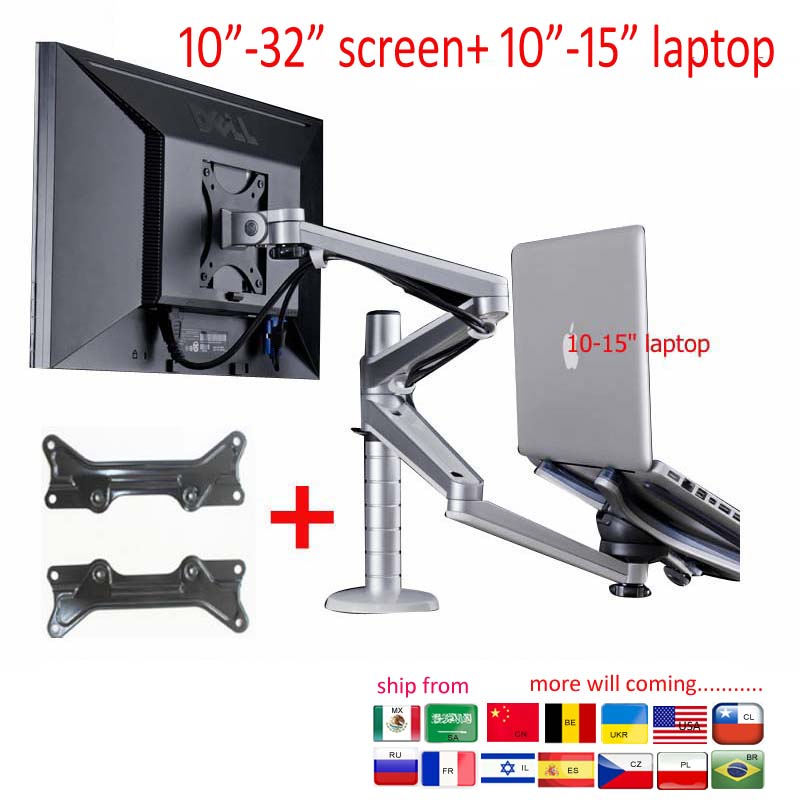 Dual Monitor Desk Setup - デュアルアームスタンド,27インチLCDモニター,OA-7Xモデル,デスクトップおよびラップトップ用,テーブル/フルモーション