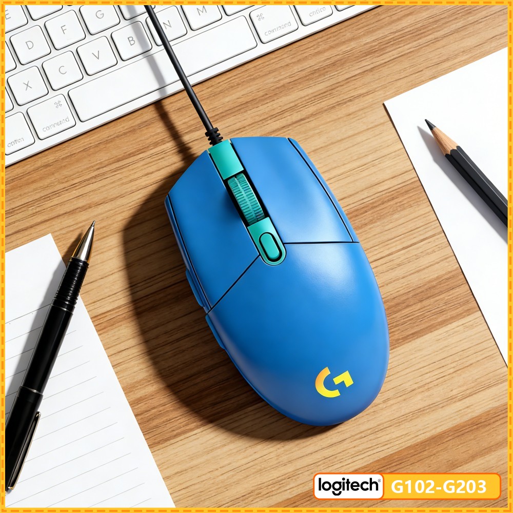Logitech Mouse G203 - G102 ロジクール G203 有線 USB マウス、光学式ゲーミングセンサー、RGB