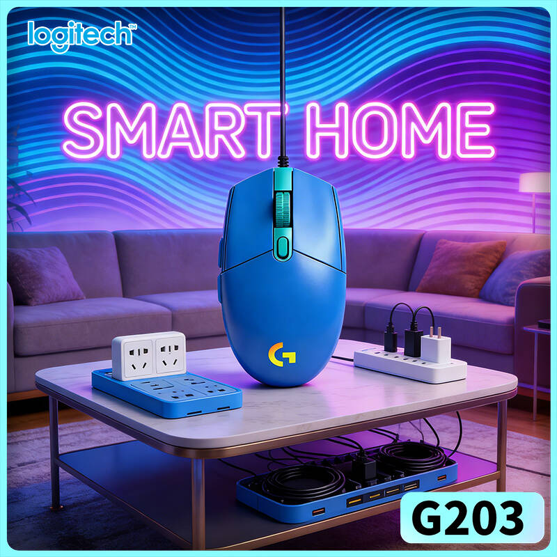 Logitech Mouse G203 - Logicool G203 有線ゲーミングマウス、多色RGBライティング、DPI調整機能、滑り止めパッド、USB接続、ノートパソコン用、ゲーミング、オフィス用。