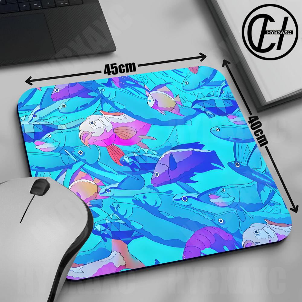Desk Setup Blue - HYBXAXC マウスパッド かわいい魚柄デスクマット アーティザンマウスパッド ブルー デスクデコレーション
