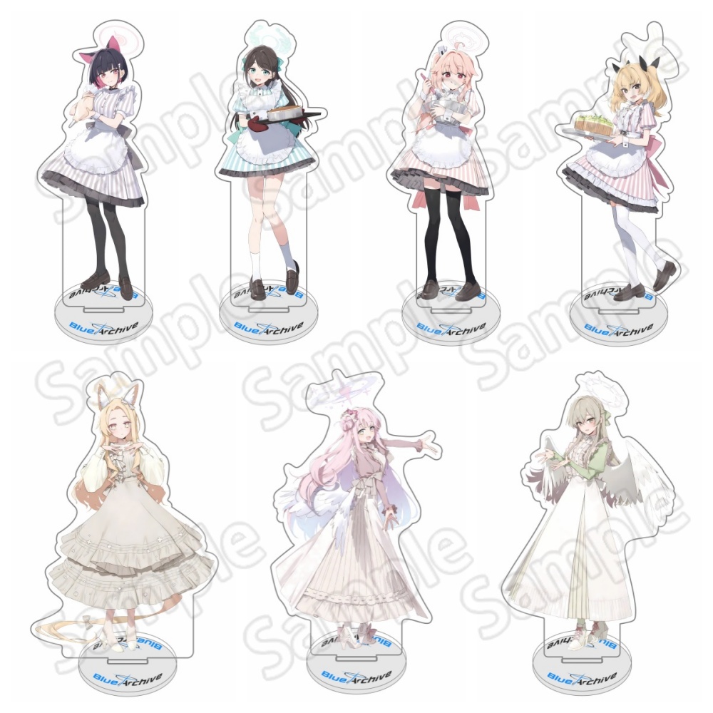 Desk Setup Blue - ホットゲームブルーアーカイブ三野美咲白須阿珠フォーマルドレス15センチアクリルスタンドキーホルダーデスクデコレーションコレクトギフト