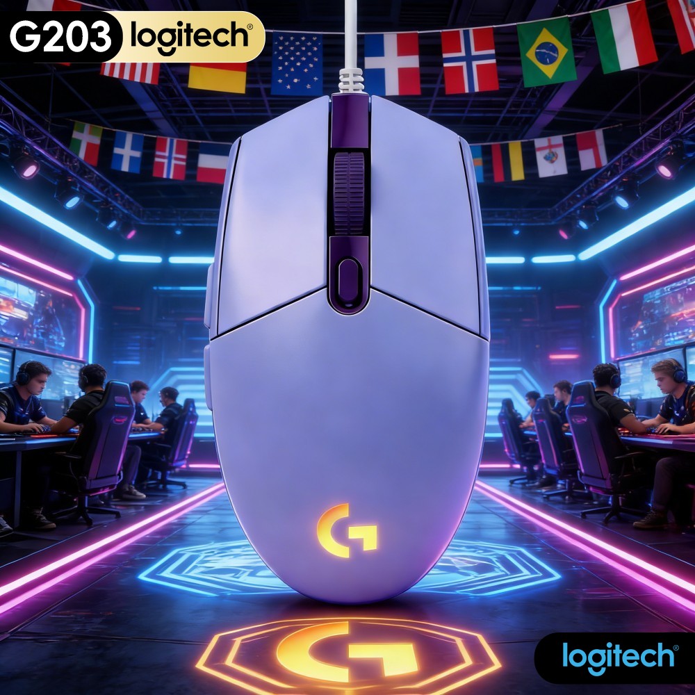 Logitech Mouse G203 - ロジクール G203 有線ゲーミングマウス 反応の良いキー 鮮やかなRGB発光 可変DPI