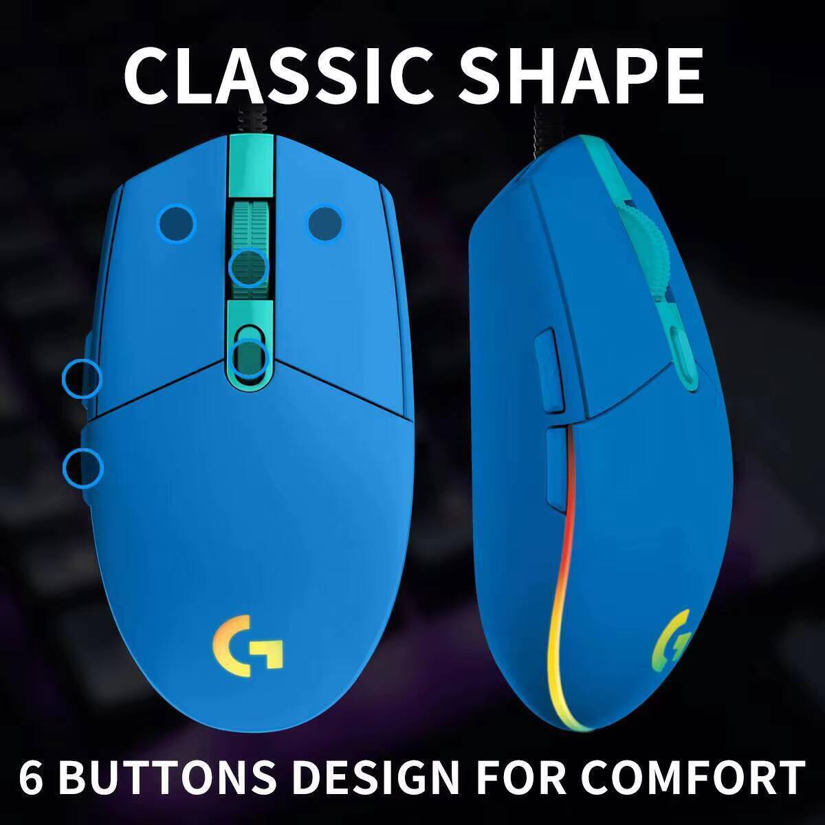 ロジクールG203有線ゲーミングマウス、人間工学に基づいたパ - Logitech Mouse G203 のレビューと価格