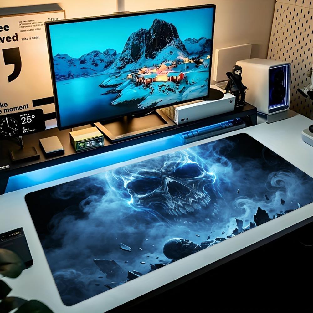 ミステリアスブルーライトニングゴーストスケルトンアート拡張ゲ - Desk Setup Blue のレビューと価格