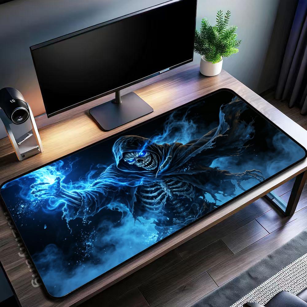 ミステリアスブルーライトニングゴーストスケルトンアート拡張ゲ - Desk Setup Blue のレビューと価格
