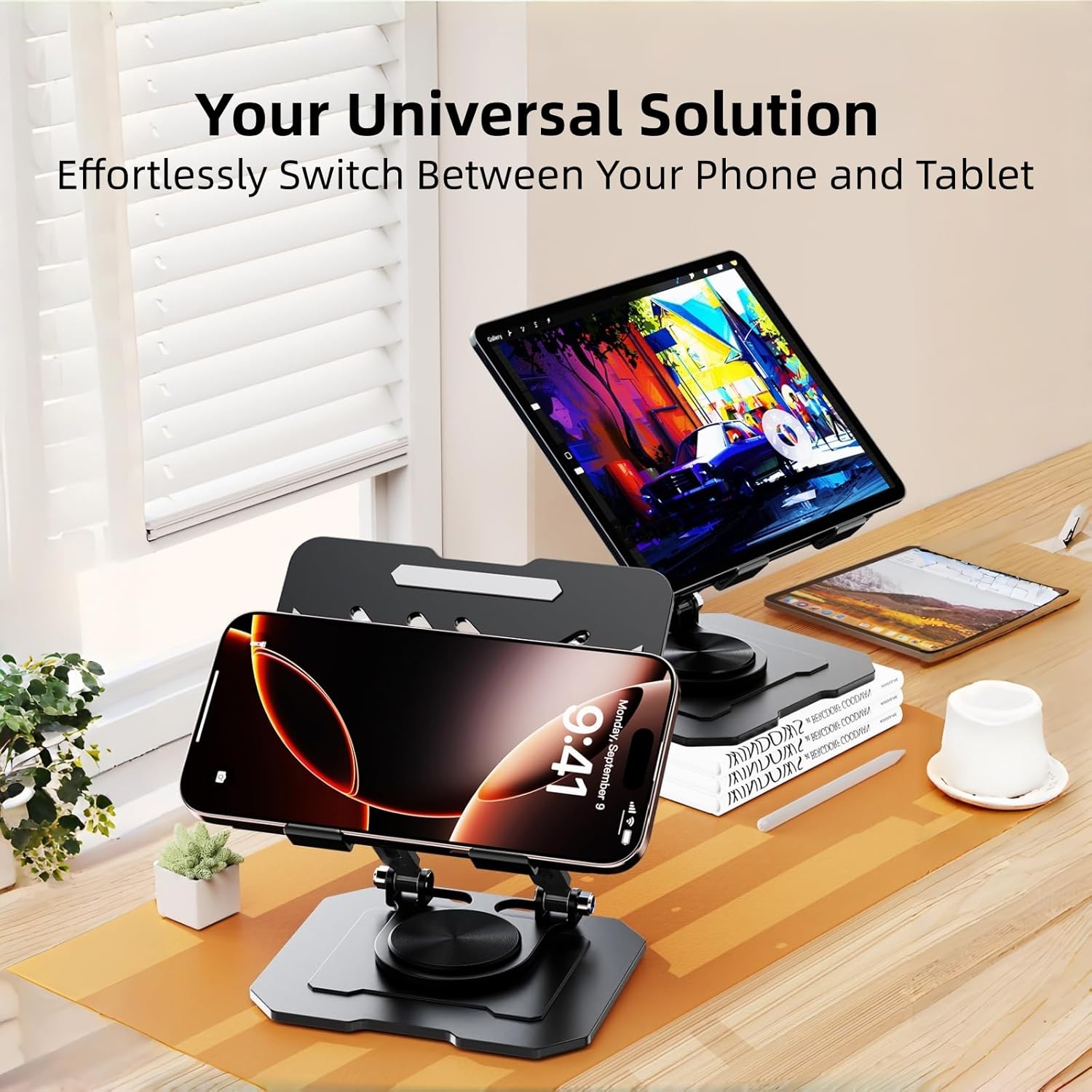 調整可能で回転可能なデュアルロッドカーボンスチール製デスクト - Dual Monitor Desk Setup のレビューと価格