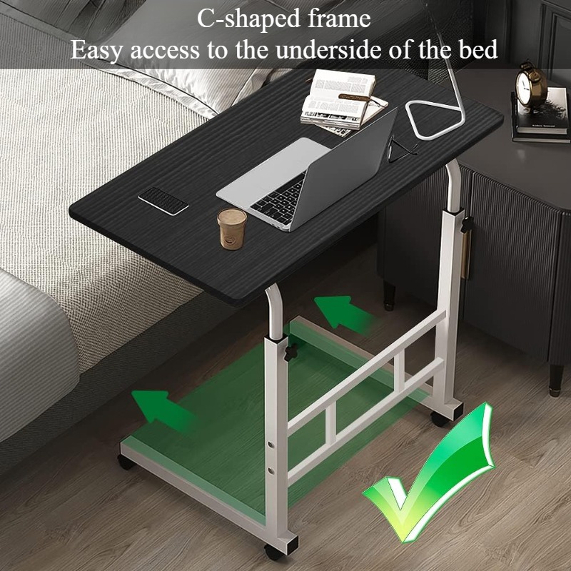 ユニバーサルホイール付きベッドサイドデスク,特大テーブル,高 - Desk Setup Laptop のレビューと価格
