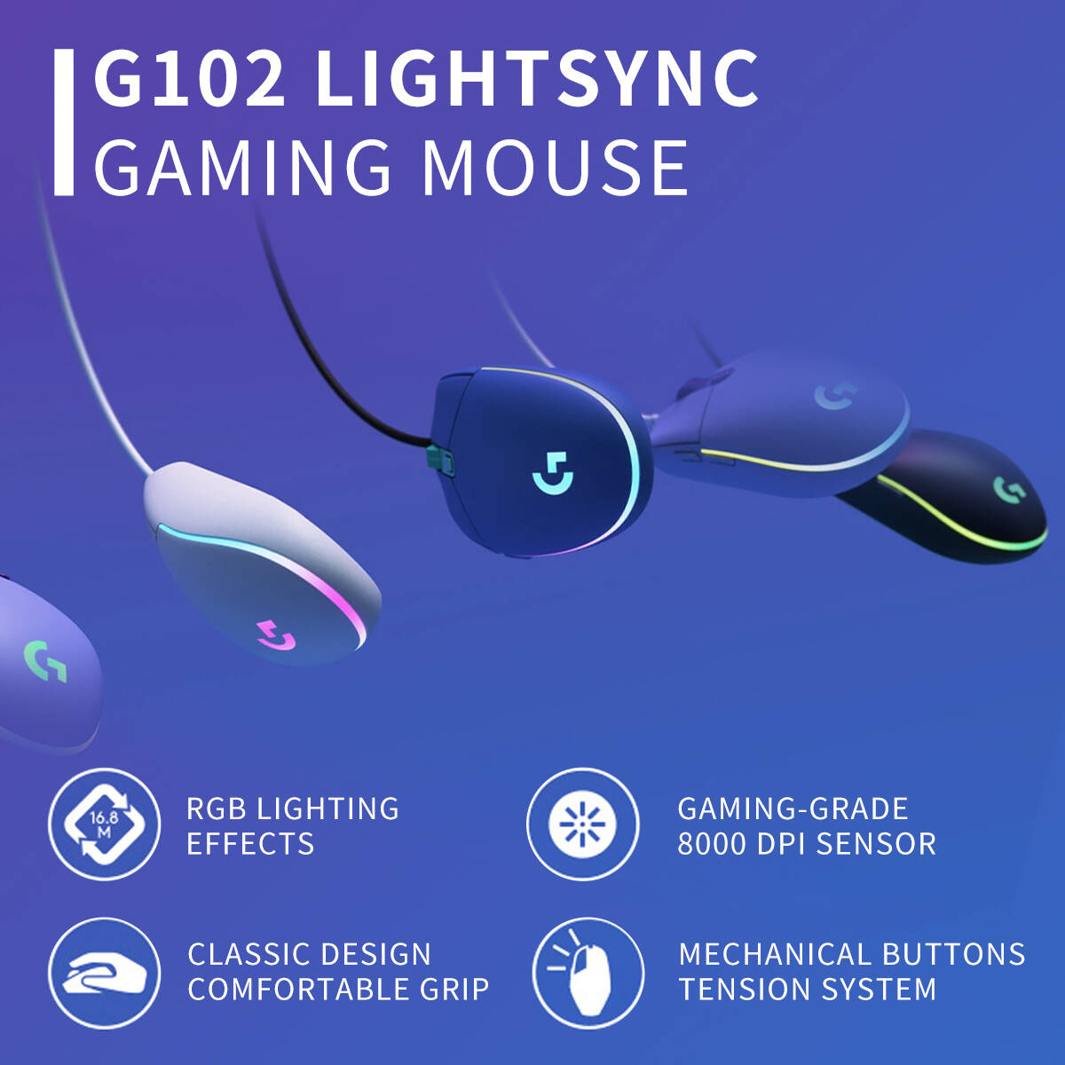 G102 純正ロジクール G203 プロディジー シリーズ  - Logitech Mouse G203 のレビューと価格