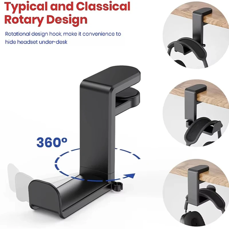 360 °   回転ヘッドフォンスタンドデスクトップヘッドセ - Gaming Setup Desk のレビューと価格