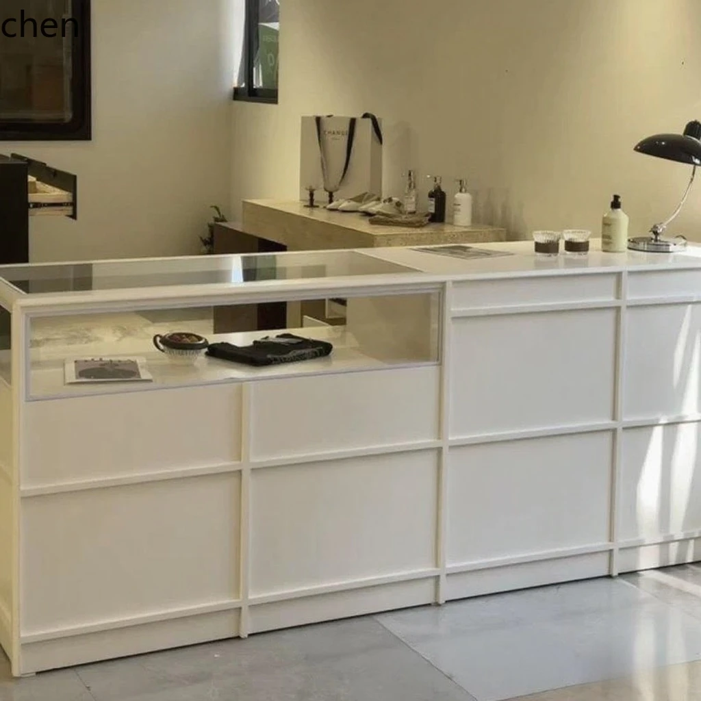 HYS衣料品店アイランドテーブルショップ漆塗りガラスアイラン - Desk Setup In Office のレビューと価格