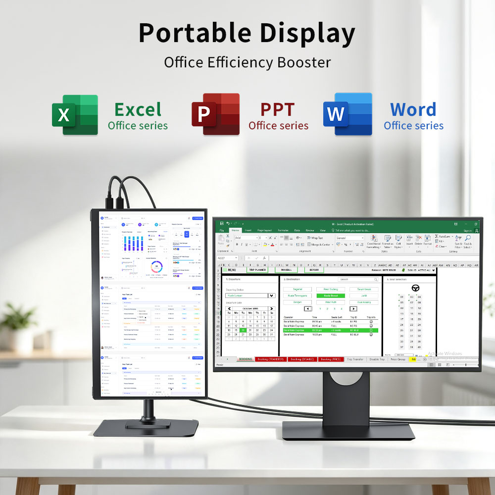 MAFNKOU 13.3インチ 2.5k ポータブルモニター - Dual Monitor Desk Setup のレビューと価格