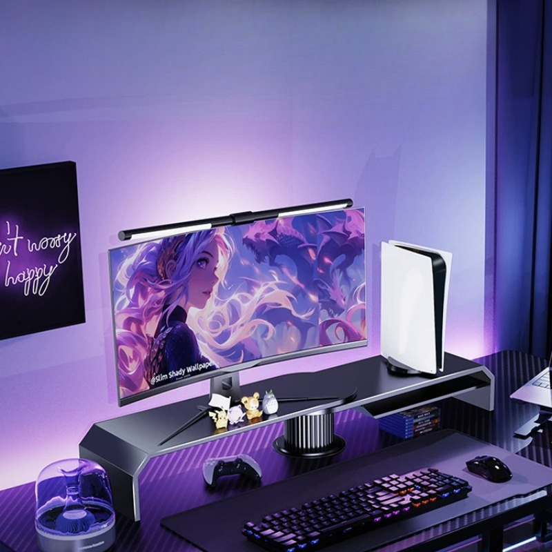 ゲーミングデュアルモニタースタンド オフィススクリーンライザ - Dual Monitor Desk Setup のレビューと価格