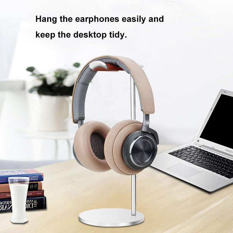 湾曲したアルミニウム製ヘッドフォンスタンドラック頑丈な金属製 - Gaming Setup Desk のレビューと価格