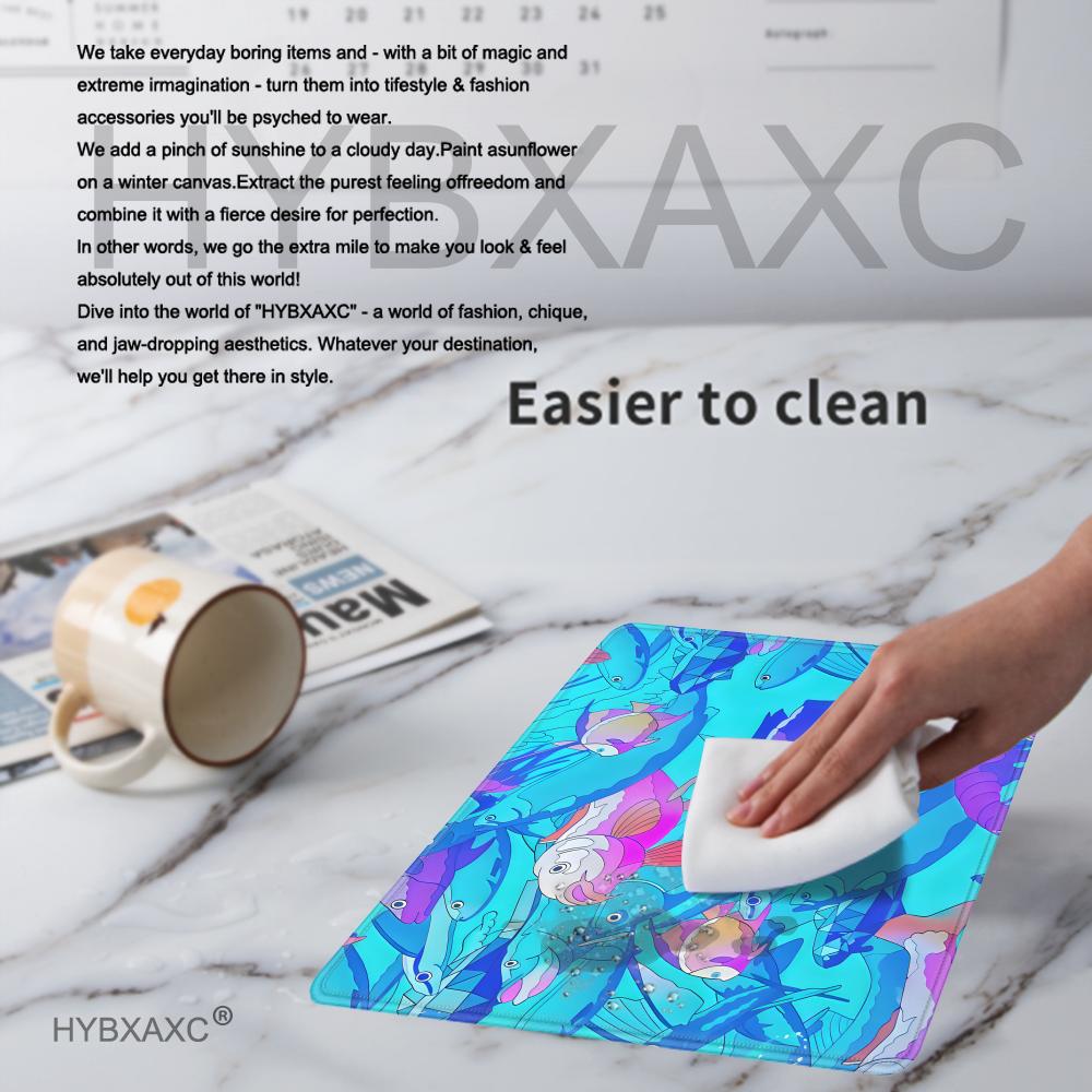 HYBXAXC マウスパッド かわいい魚柄デスクマット アー - Desk Setup Blue のレビューと価格