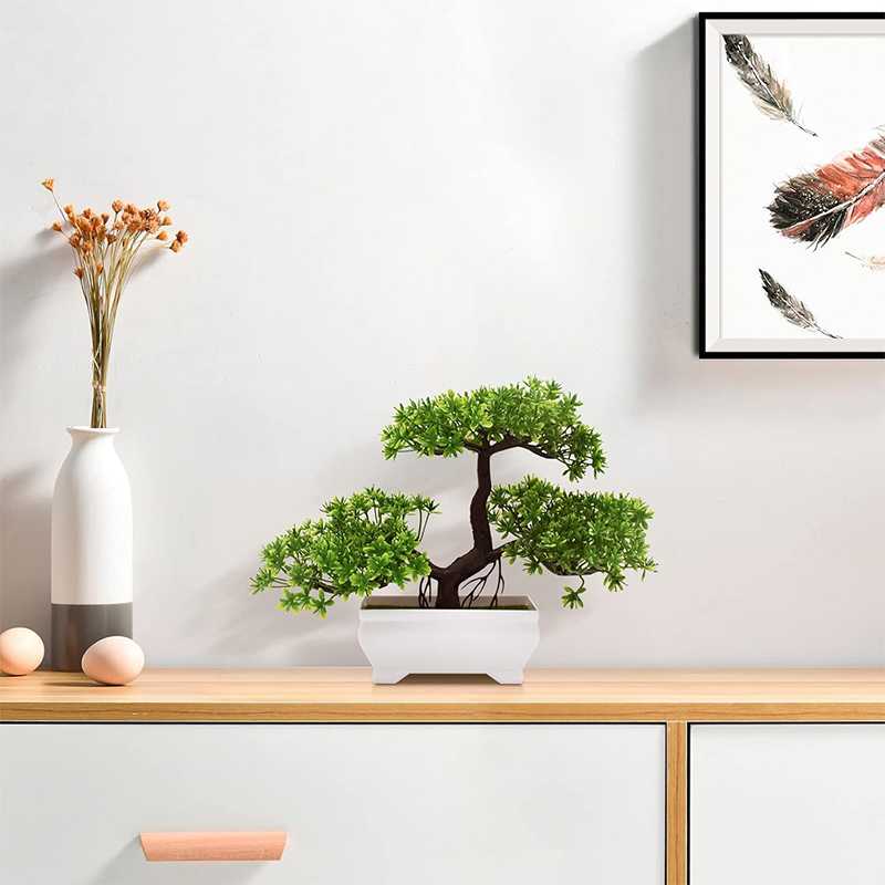 人工盆栽プラスチックバイオニック偽植物ホームルーム屋内オフィ - Desk Setup Green のレビューと価格