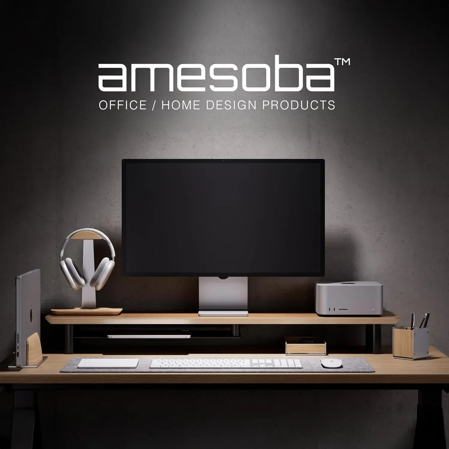 ホワイトオーク製二段式人間工学に基づいたデスクセットアップ  - Dual Monitor Desk Setup のレビューと価格