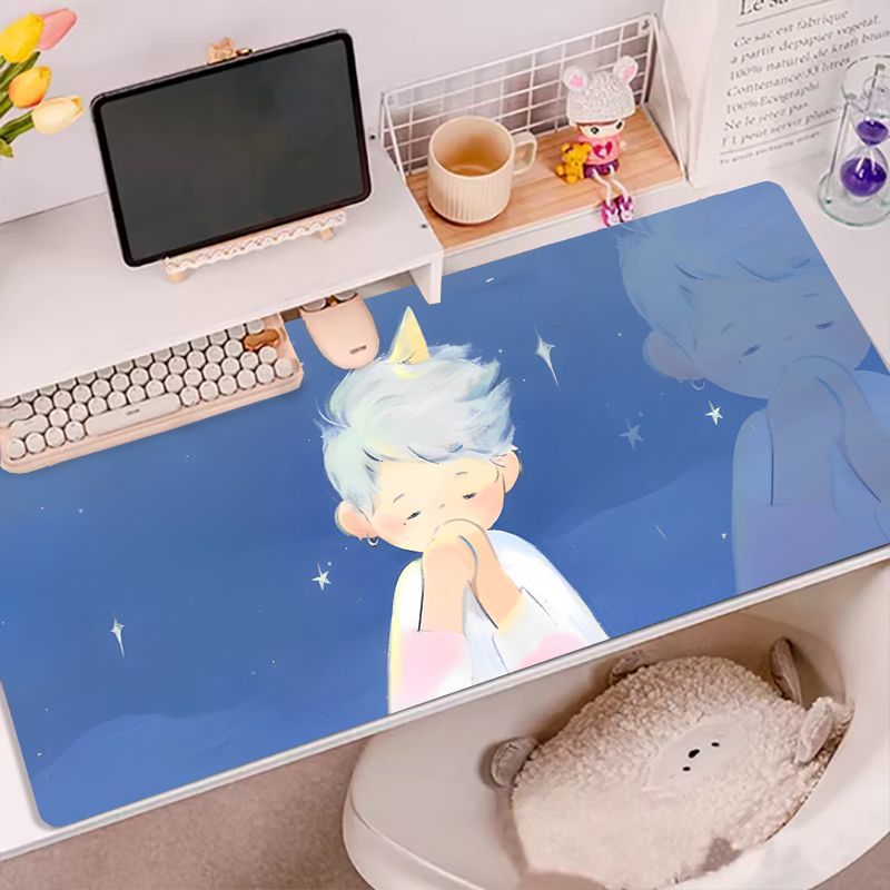 レザーデスクパッド マウスプロテクター 滑り止め 可愛いクマ - Desk Setup Blue のレビューと価格