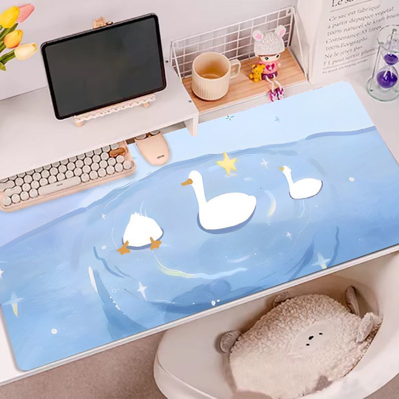 レザーデスクパッド マウスプロテクター 滑り止め 可愛いクマ - Desk Setup Blue のレビューと価格