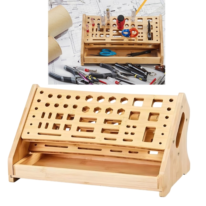 K1AE 天然木収納棚 組み立て不要 30秒セットアップ コ - Desk Setup Needs のレビューと価格