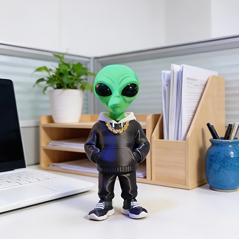 1ピースグリーンエイリアンフィギュア、ポケットデザイン付き、 - Desk Setup Green のレビューと価格