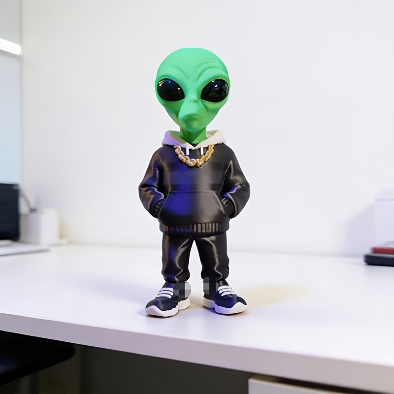 1ピースグリーンエイリアンフィギュア、ポケットデザイン付き、 - Desk Setup Green のレビューと価格