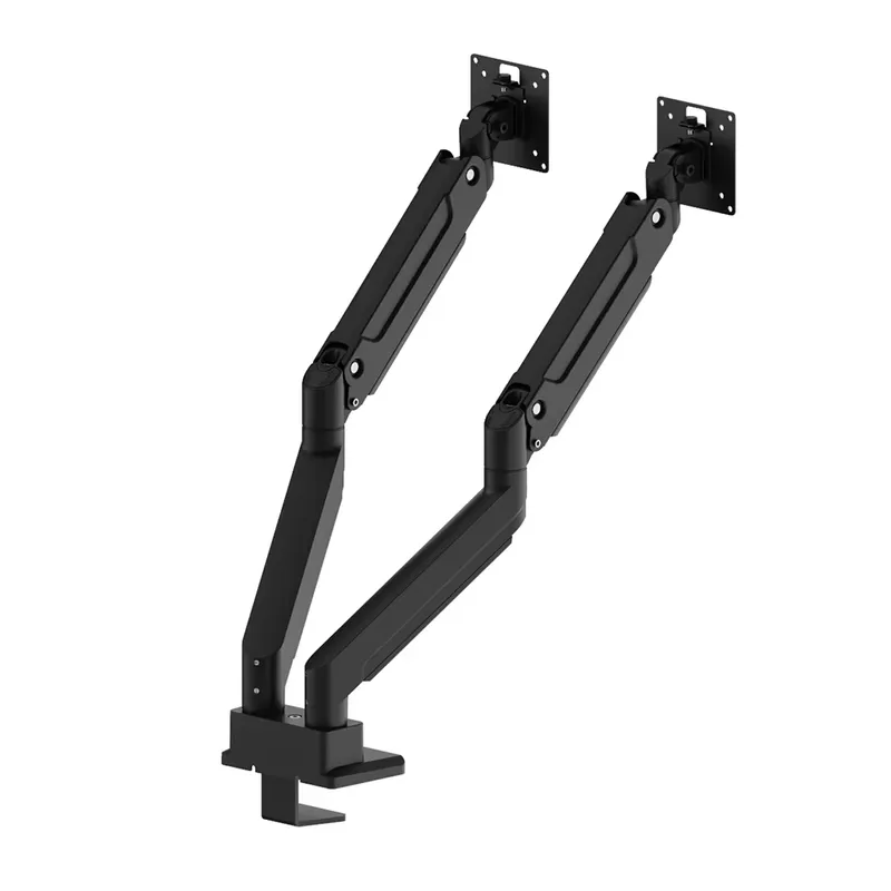 デュアルアームモニターマウント、頑丈なデスクスタンド、調整可 - Dual Monitor Desk Setup のレビューと価格